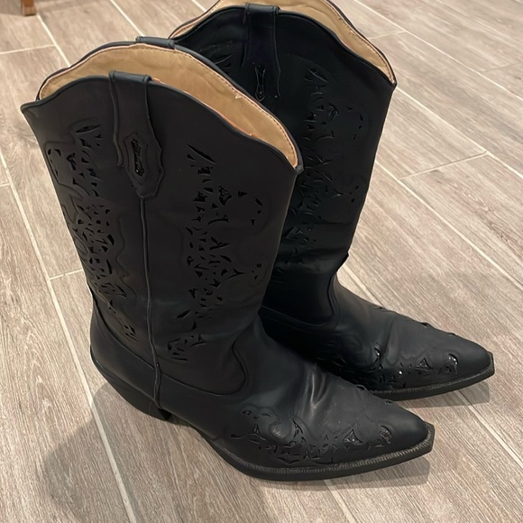 Roper Black Boots Size 9M - Picture 1 of 10